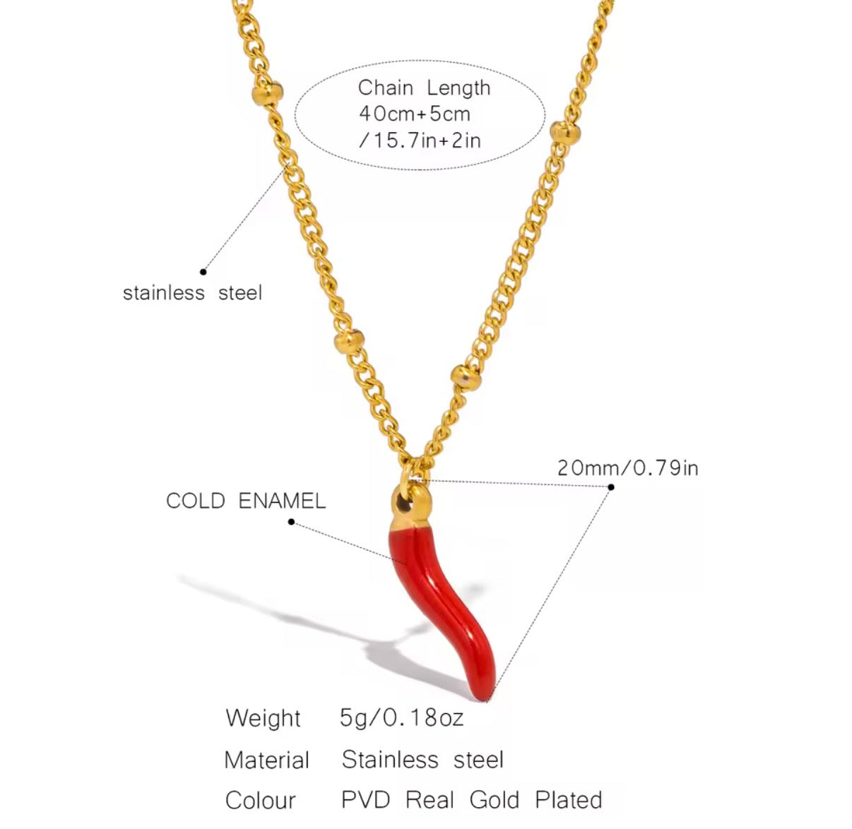 Red Chili Pepper Necklace