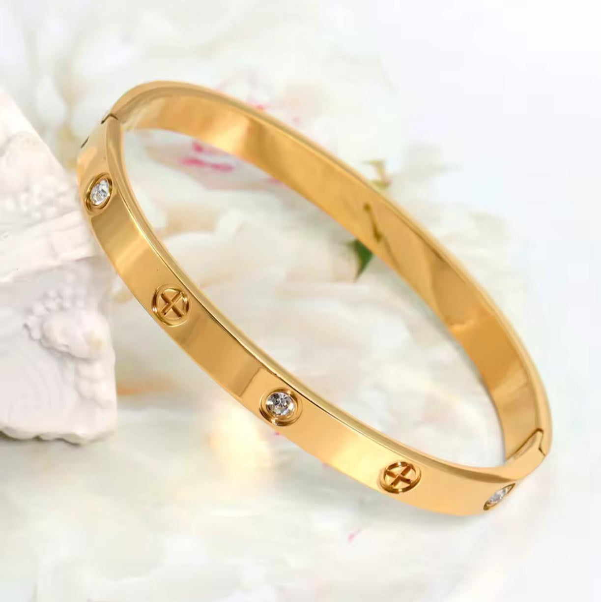 Stairs lady stainless steel and zirconia bracelet