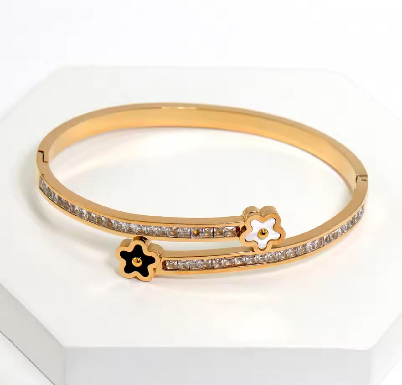 Stairs lady stainless steel and zirconia bracelet