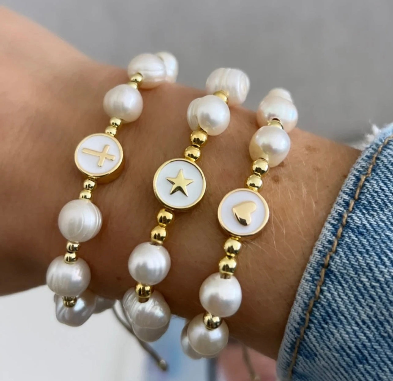 Divine Pearl Trio Bracelet Set