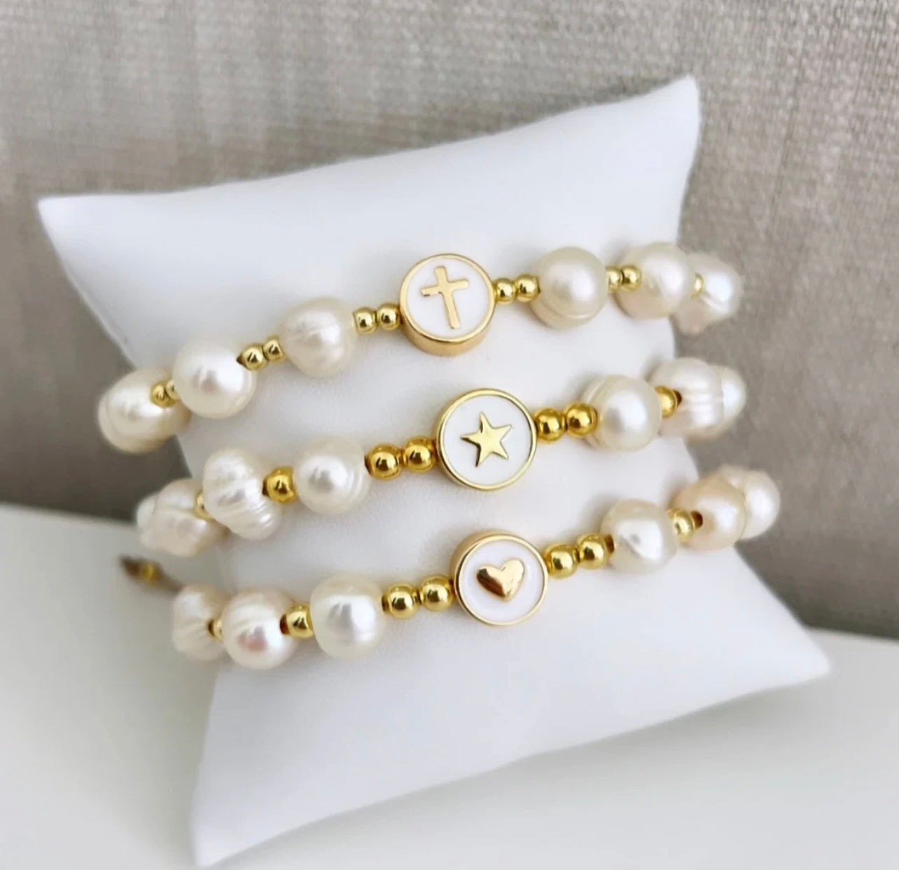 Divine Pearl Trio Bracelet Set