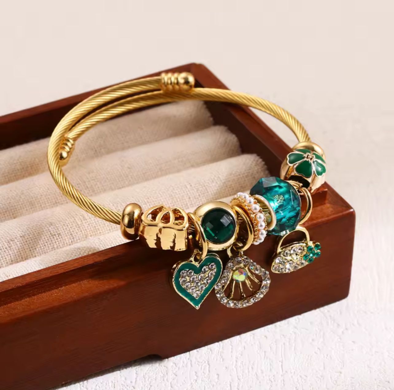 Emerald Charm Bracelet