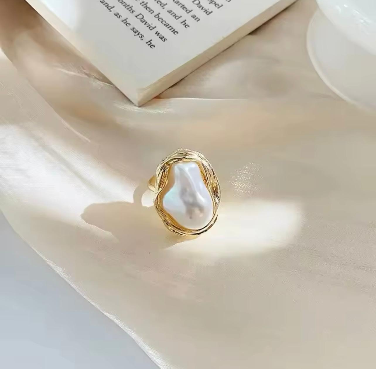 Baroque Pearl Statement Ring