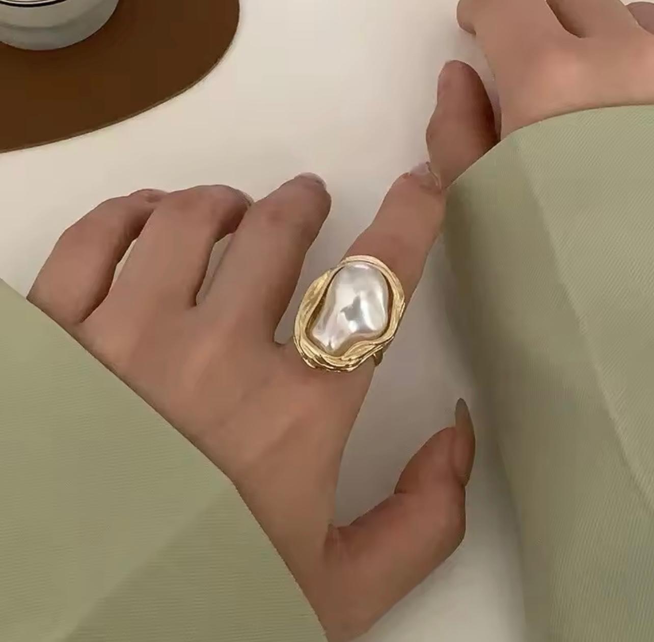 Baroque Pearl Statement Ring
