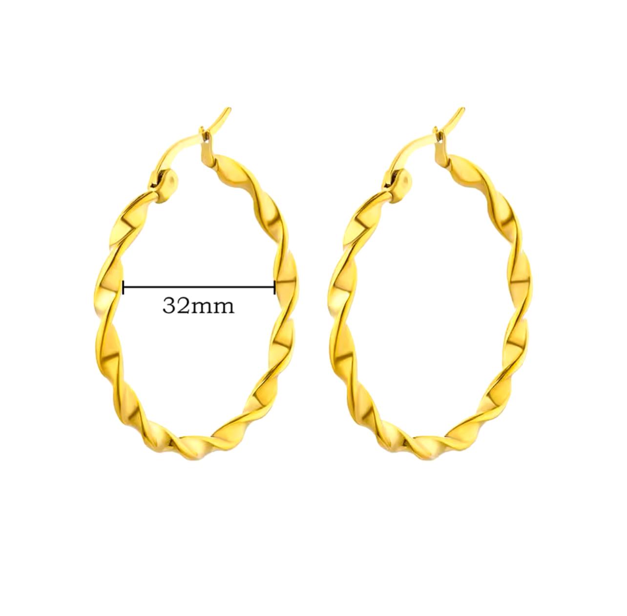 Twisted Gold Hoop Earrings