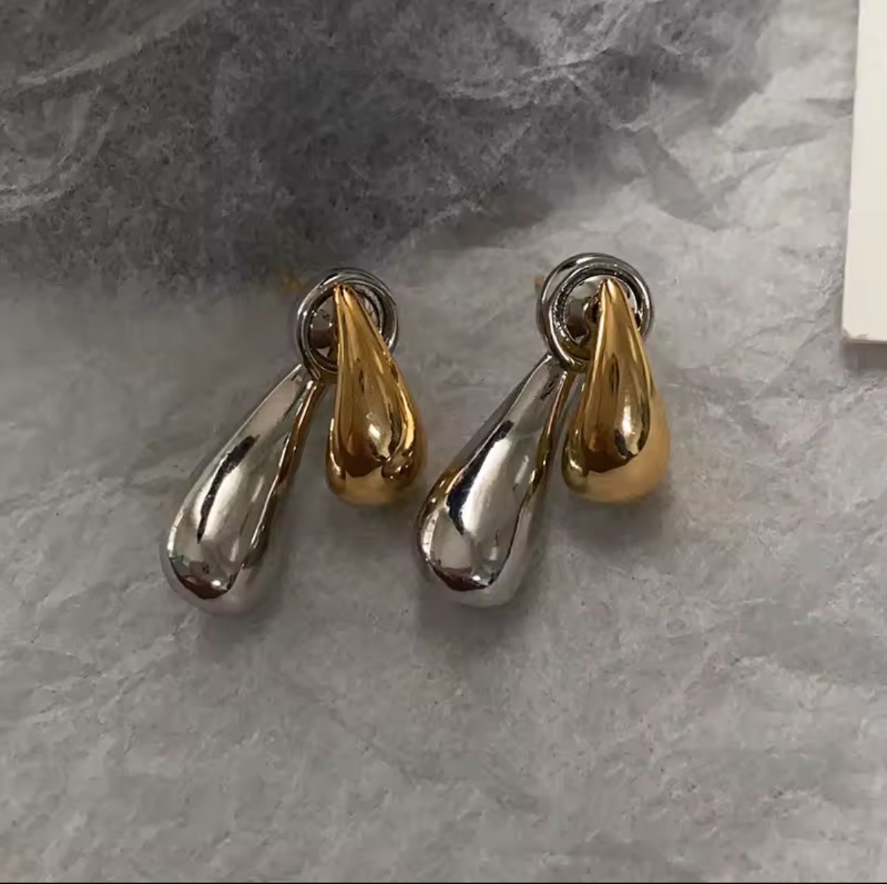 Two-Tone Stainless Steel Earrings