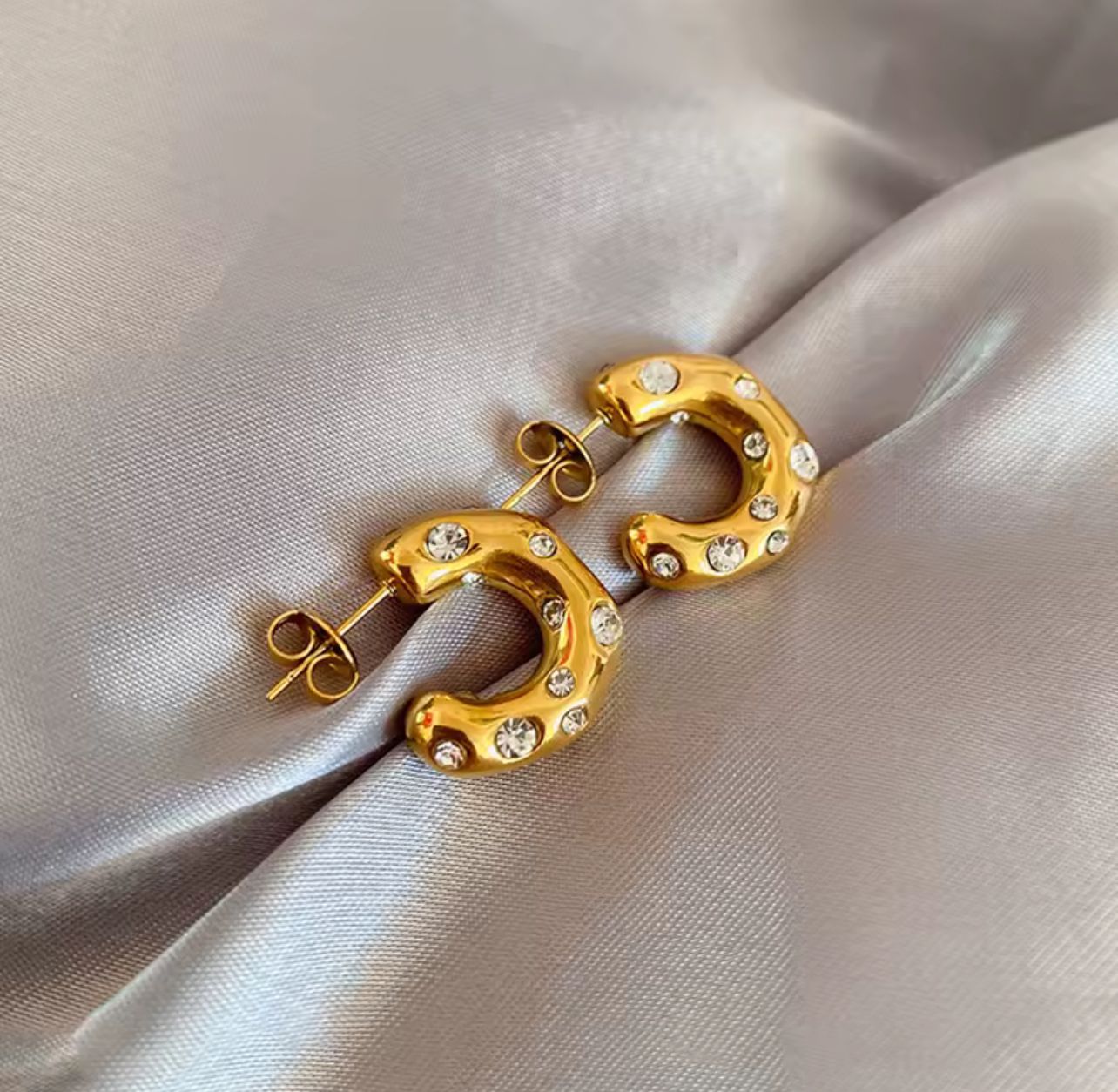 Chunky Gold Stainless Steel Hoop Earrings