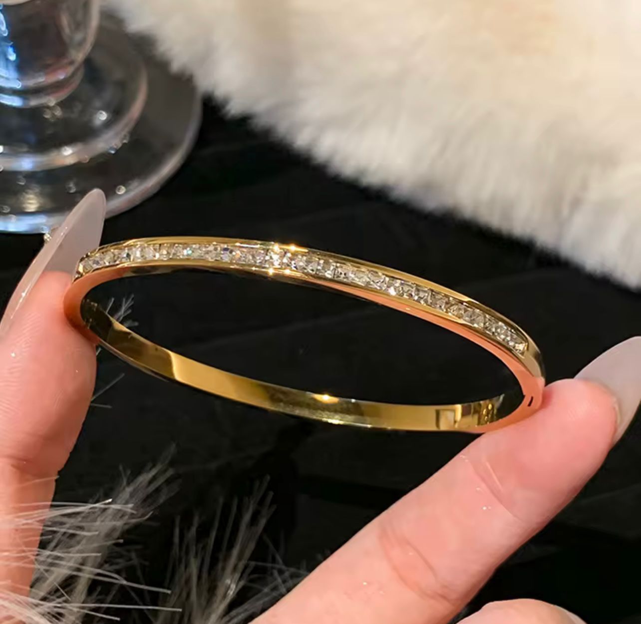 Elegant Gold Stainless Steel Bracelet Set