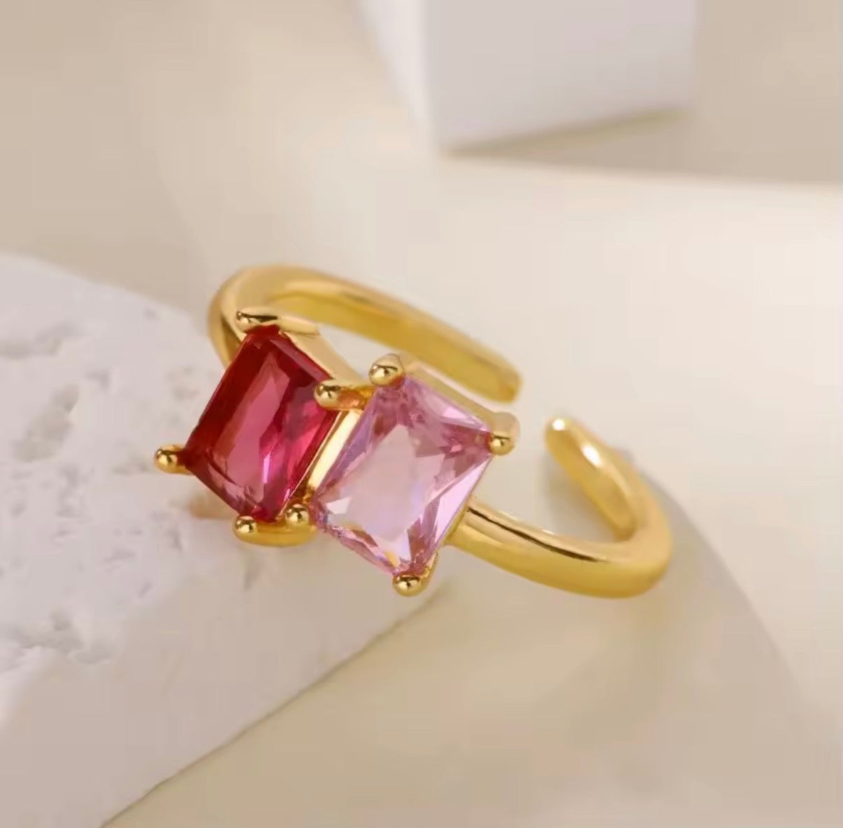 Blush Duet Adjustable Ring