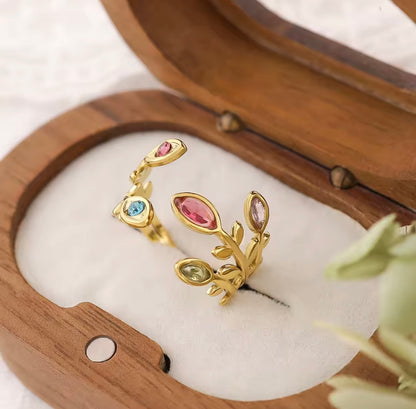 ✨ Rainbow Bloom Adjustable Ring ✨