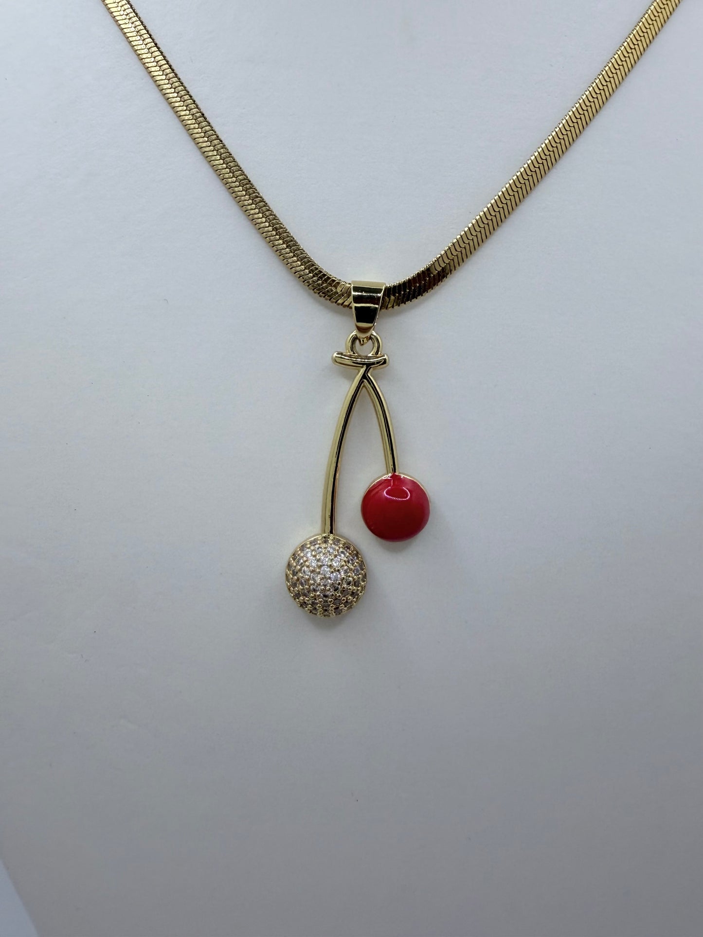 Cherry Luxe Herringbone Necklace