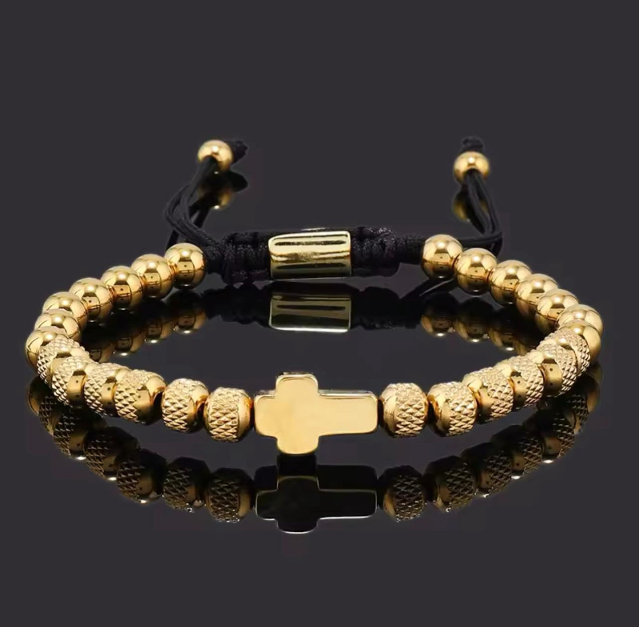 Cross titanium men bracelet