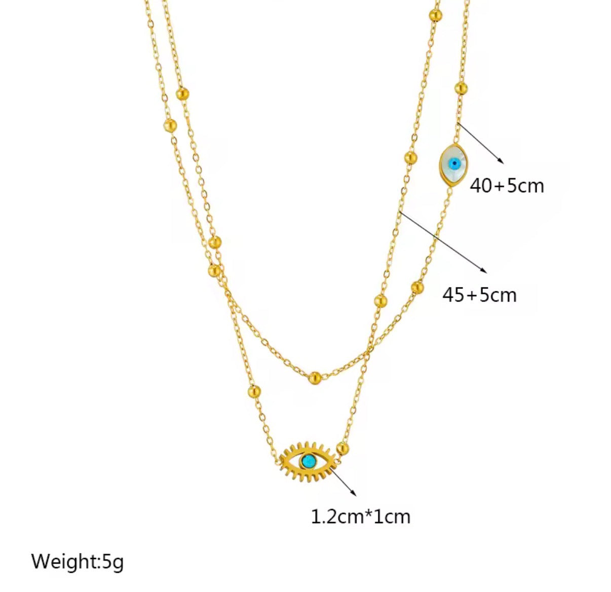 Evil Eye Layered Necklace