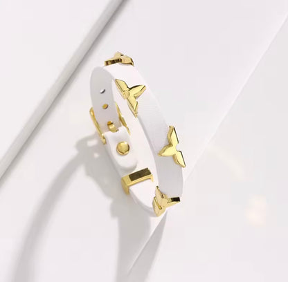Golden Bloom Leather Bracelet