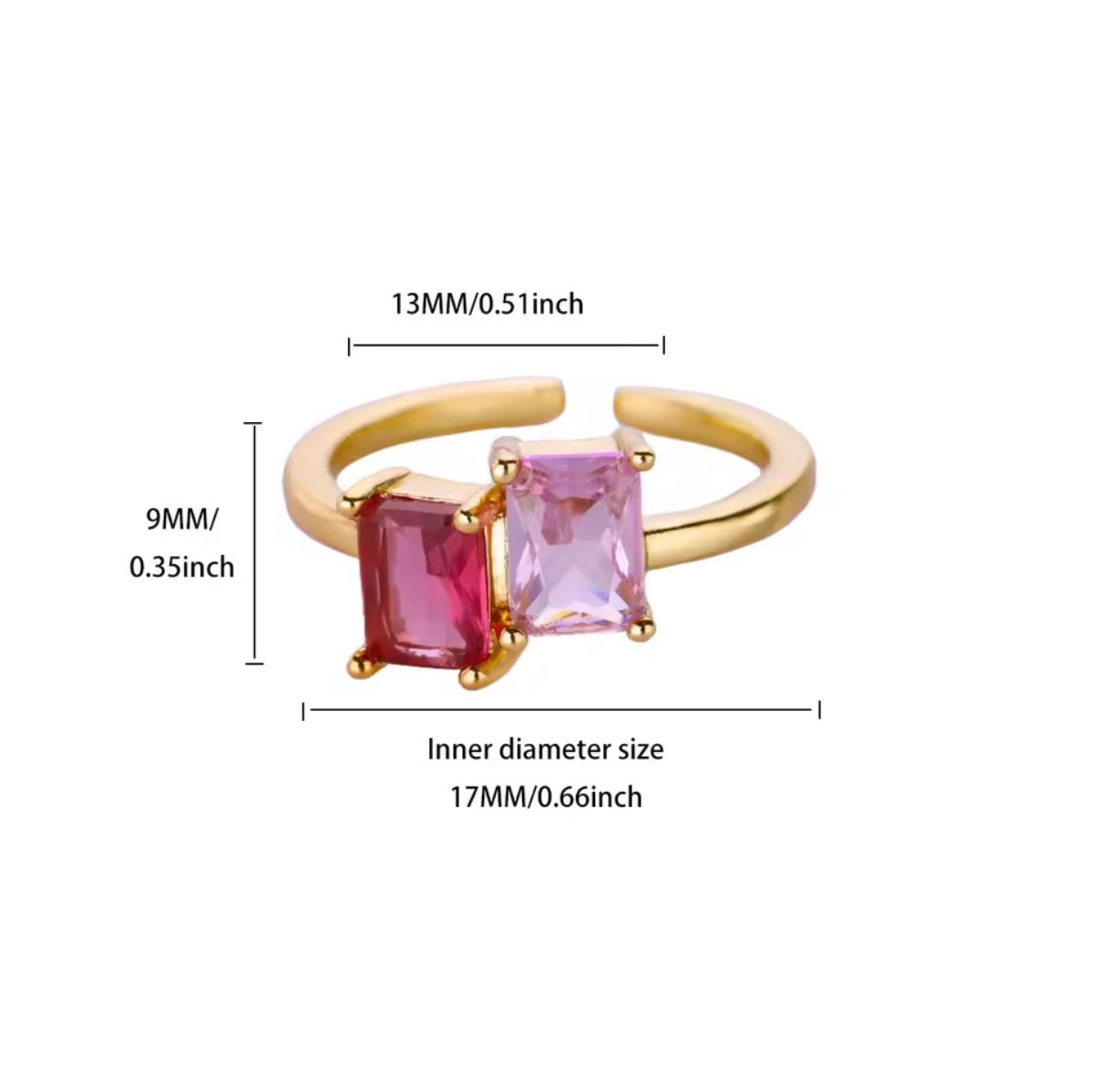 Blush Duet Adjustable Ring
