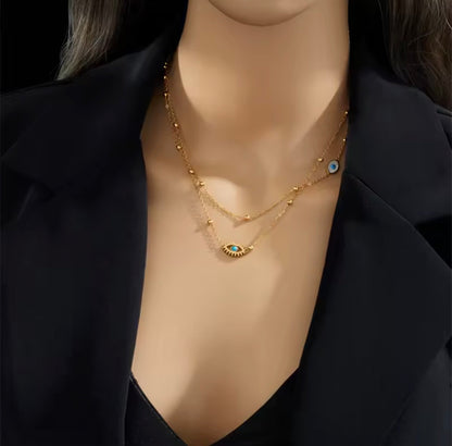 Evil Eye Layered Necklace