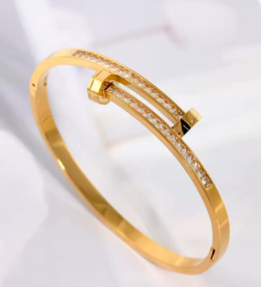 Stairs lady stainless steel  and zirconia bracelet