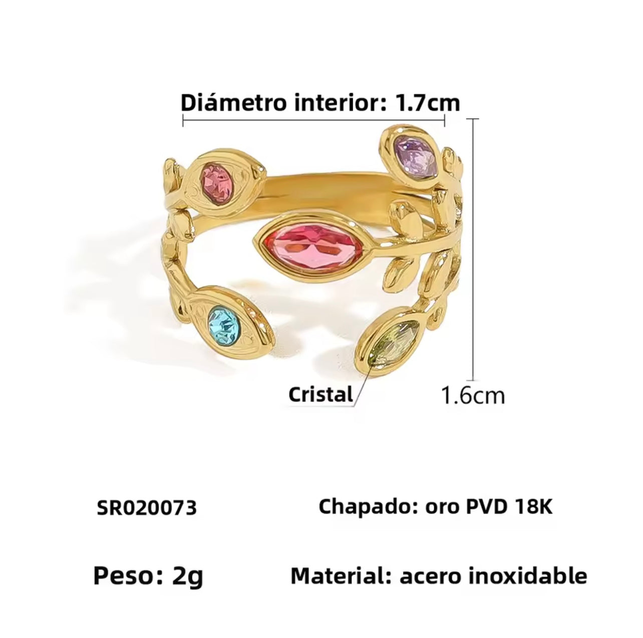 ✨ Rainbow Bloom Adjustable Ring ✨