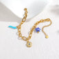 Sunflower & Blue Charm Bracelet
