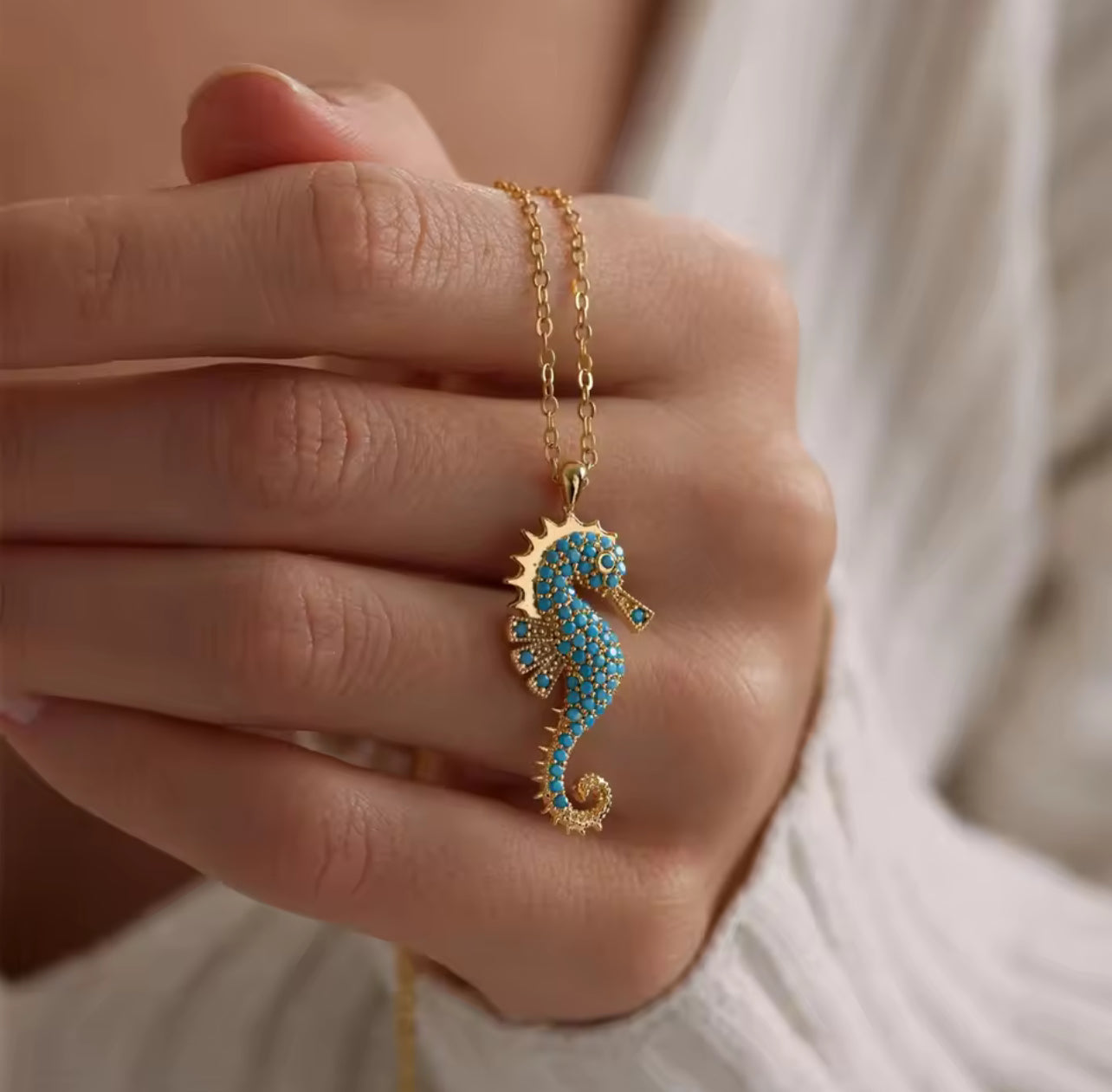 Ocean Pearl Seahorse Necklace 🌊✨