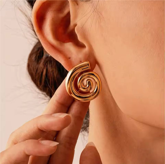 Golden Spiral Earrings