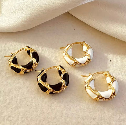 Black & White Harmony Hoops