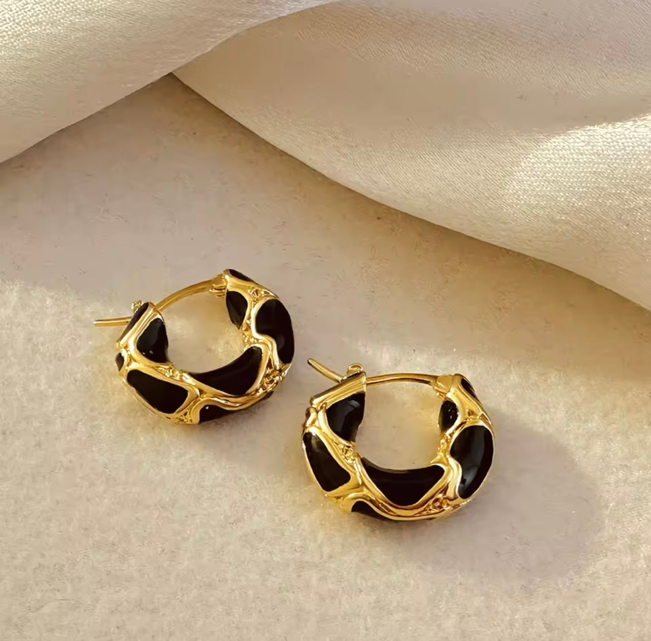 Black & White Harmony Hoops