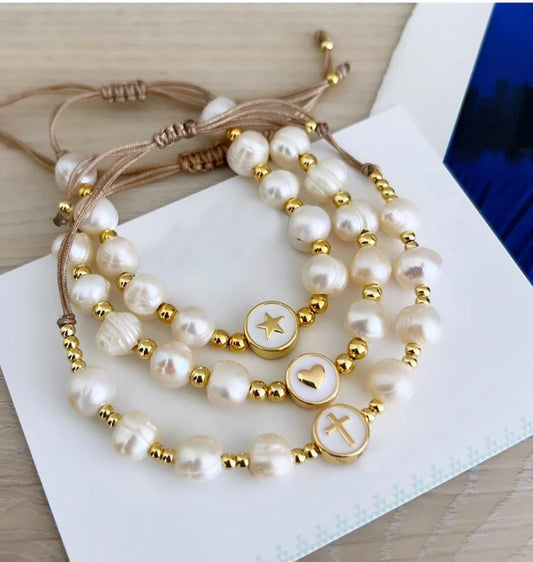 Divine Pearl Trio Bracelet Set
