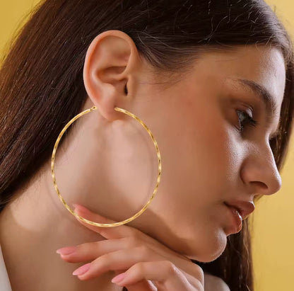 Golden Shine Hoops