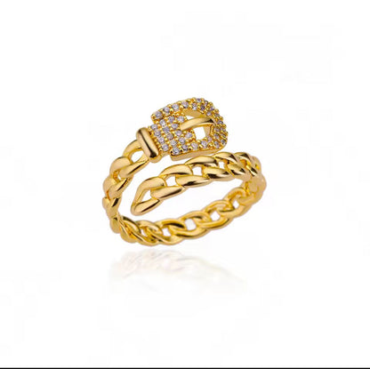 Gold Buckle Ring