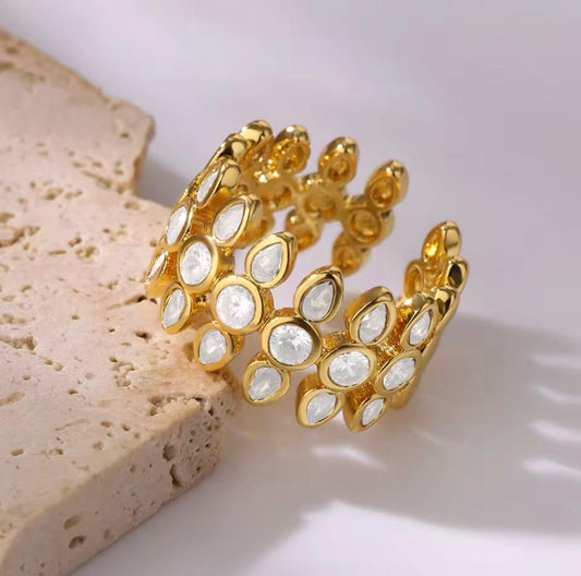 Ring with Petal-Shaped Zirconias