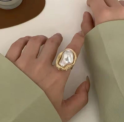 Baroque Pearl Statement Ring