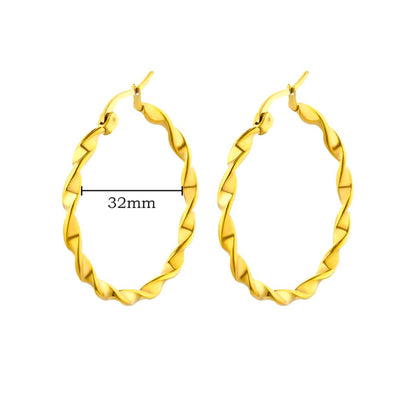 Twisted Gold Hoop Earrings