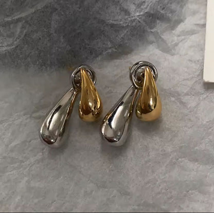 Two-Tone Stainless Steel Earrings