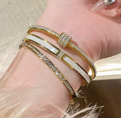 Elegant Gold Stainless Steel Bracelet Set