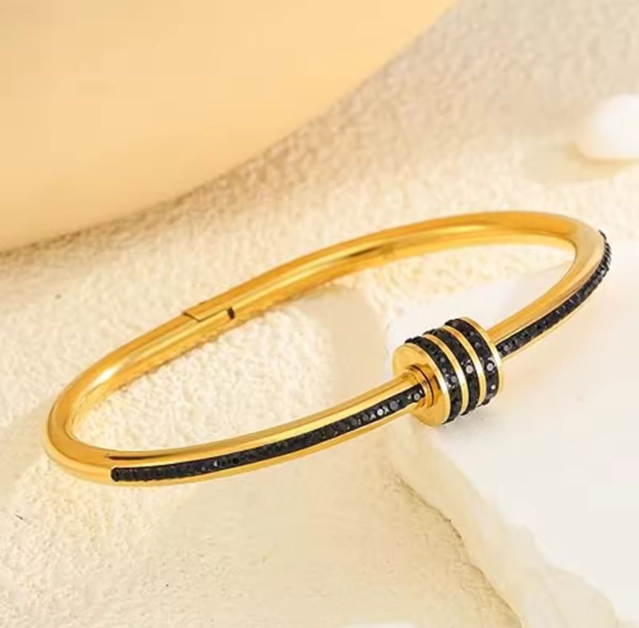 Elegant Gold Stainless Steel Bracelet Set