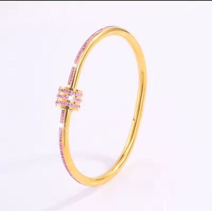 Elegant Gold Stainless Steel Bracelet Set