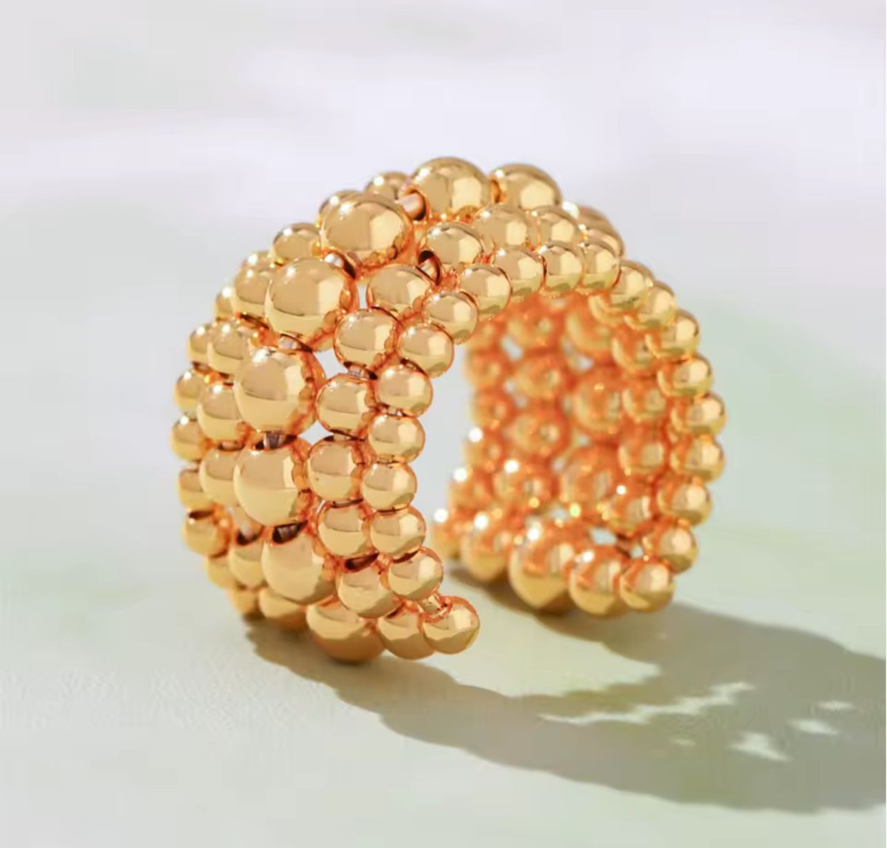 Golden Sphere Glow Ring